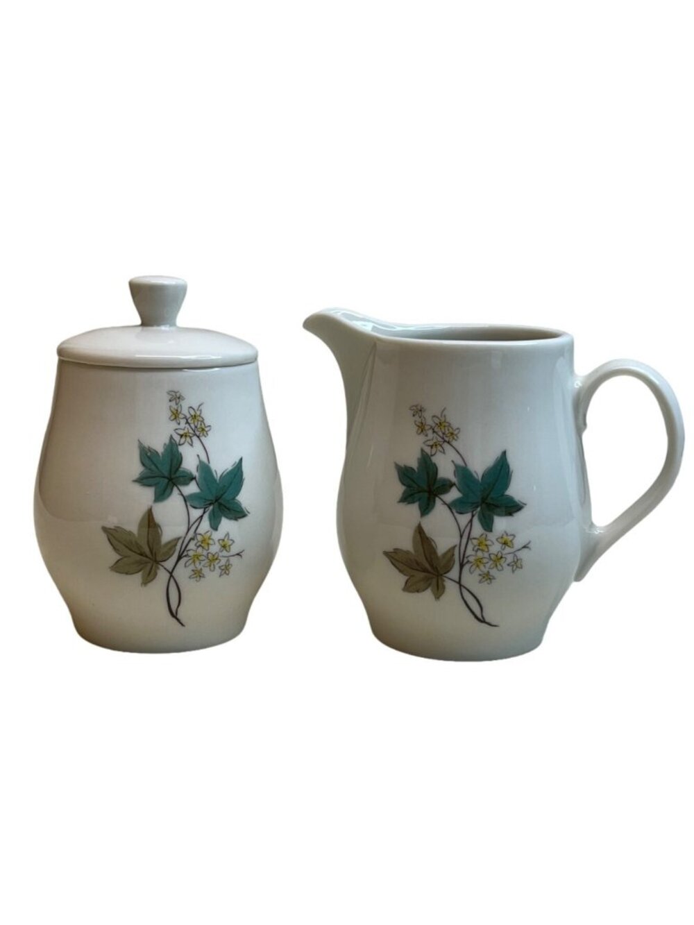 Syracuse Carefree True China Woodbine Covered Sugar & Creamer Set